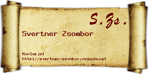 Svertner Zsombor névjegykártya